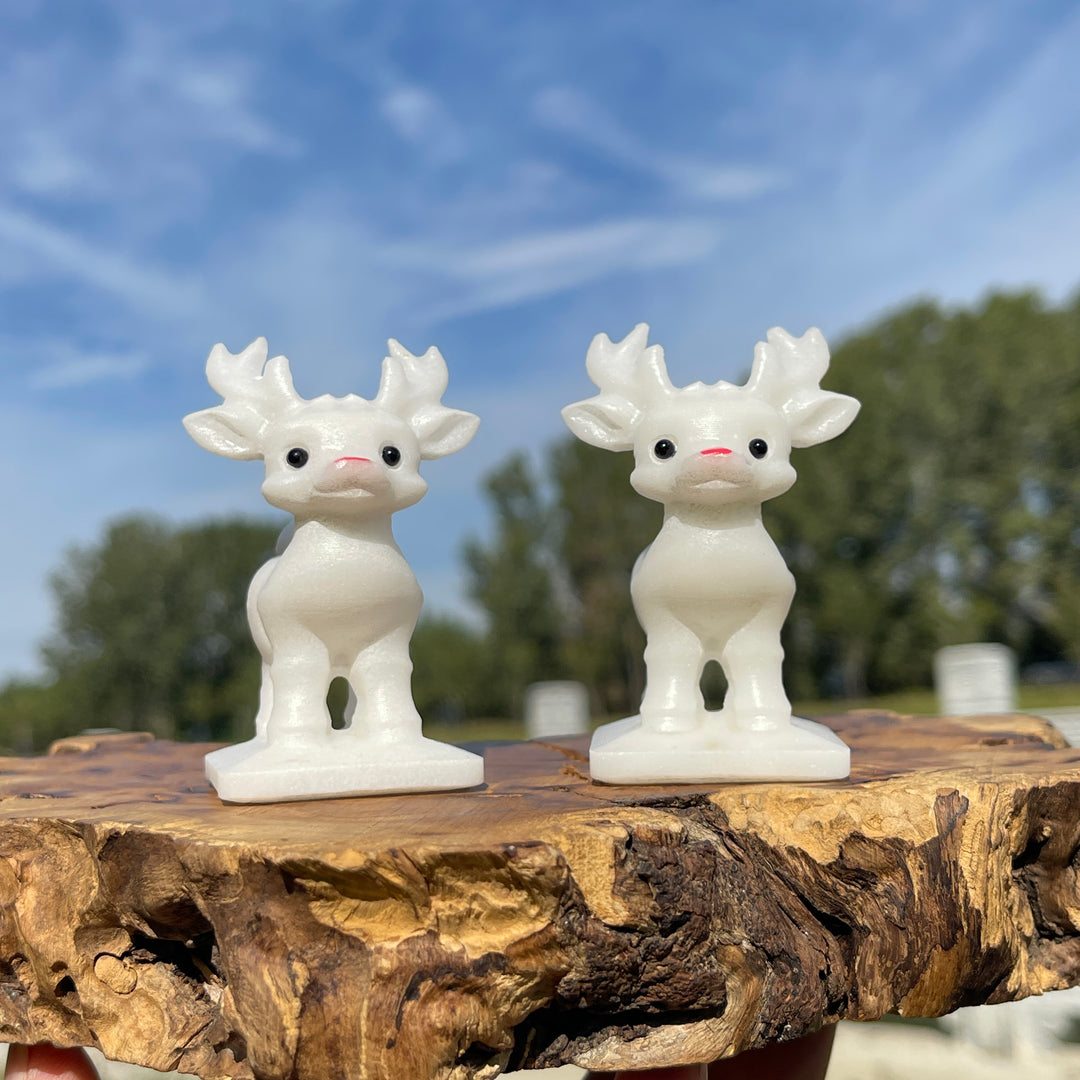 Natural Crystal Cute White Jade Christmas Deer