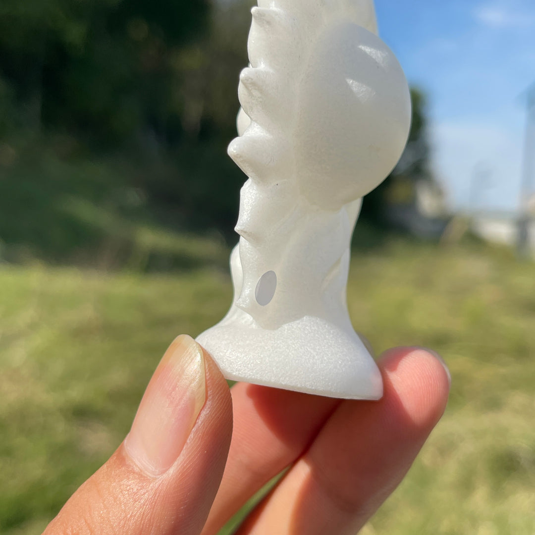 A Slightly Imperfect Natural Crystal Carving Sun With Moon Face