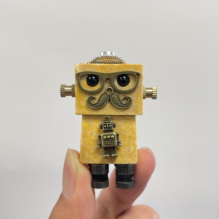 A Slightly Imperfect Natural Crystal Yellow Aventurine Robot