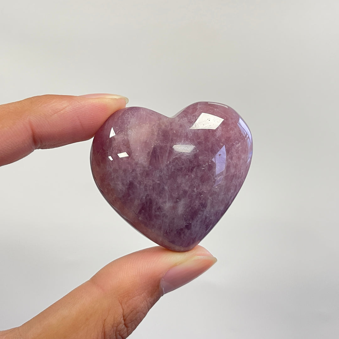 Natural Crystal Lavender Rose Quartz Heart