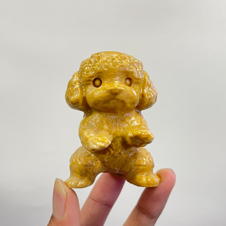 Natural Crystal Carving Happy Poodle