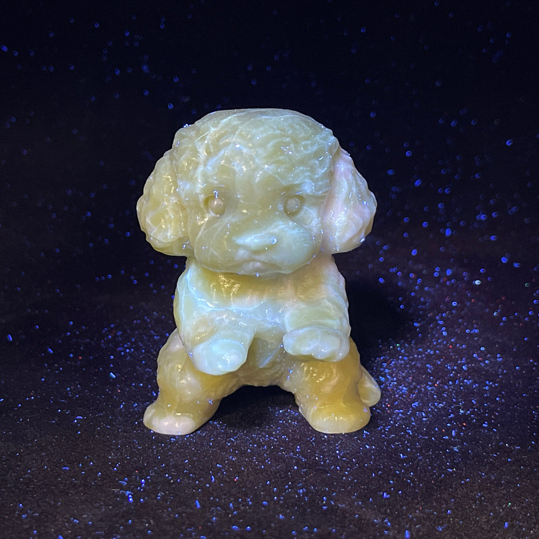 Natural Crystal Carving Happy Poodle