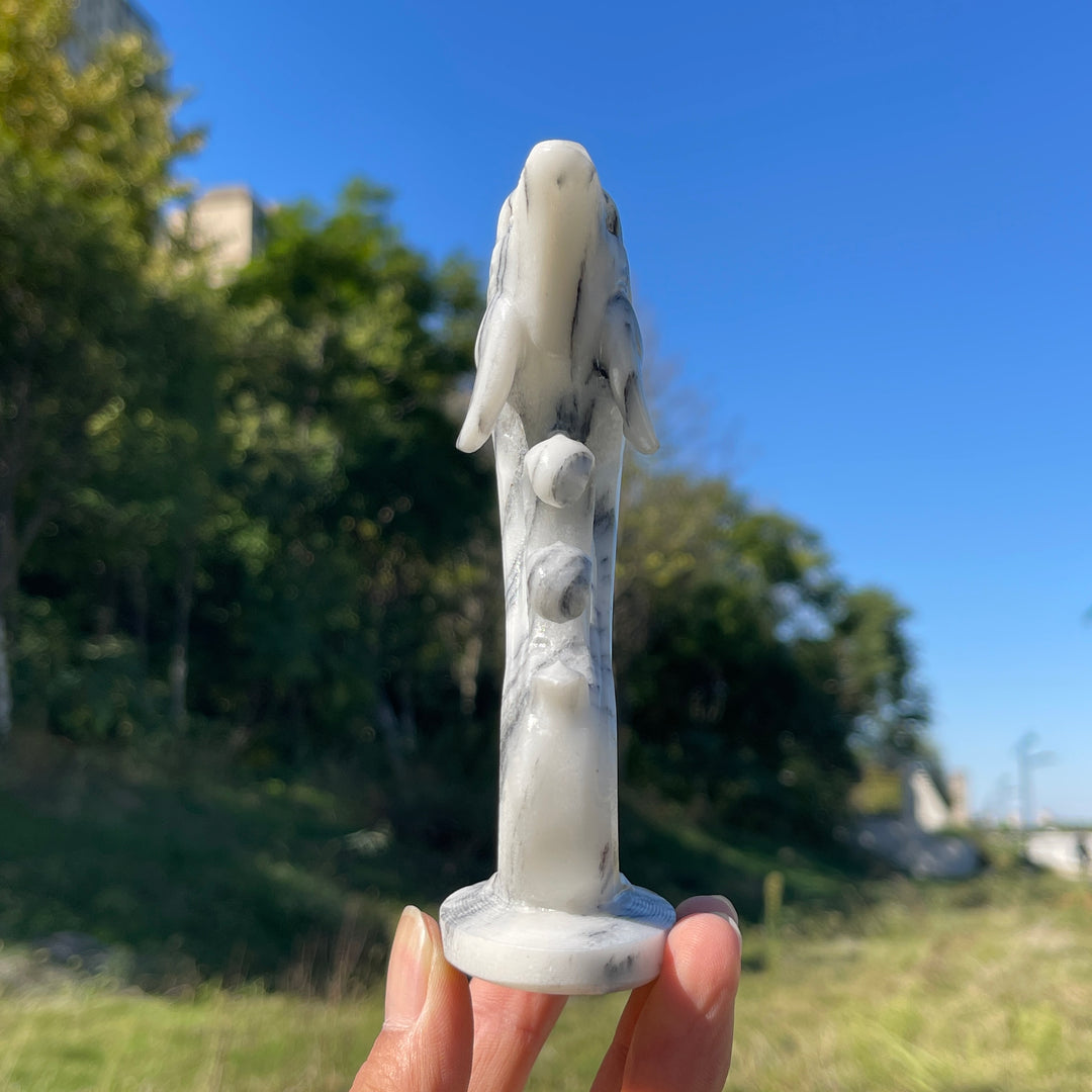 Unique,Natural Crystal TaiJi Stone Exquisite Dolphin