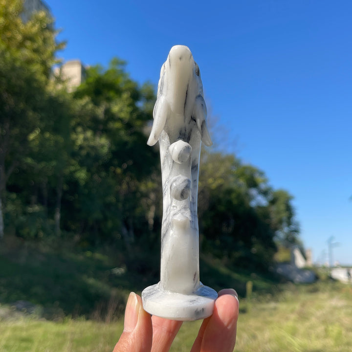 Unique,Natural Crystal TaiJi Stone Exquisite Dolphin