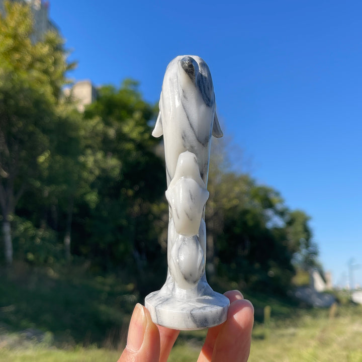 Unique,Natural Crystal TaiJi Stone Exquisite Dolphin