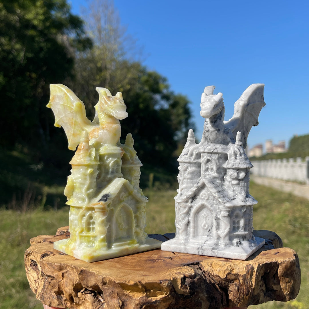 A Slightly Imperfect Natural Crystal Carving Dragon Castle