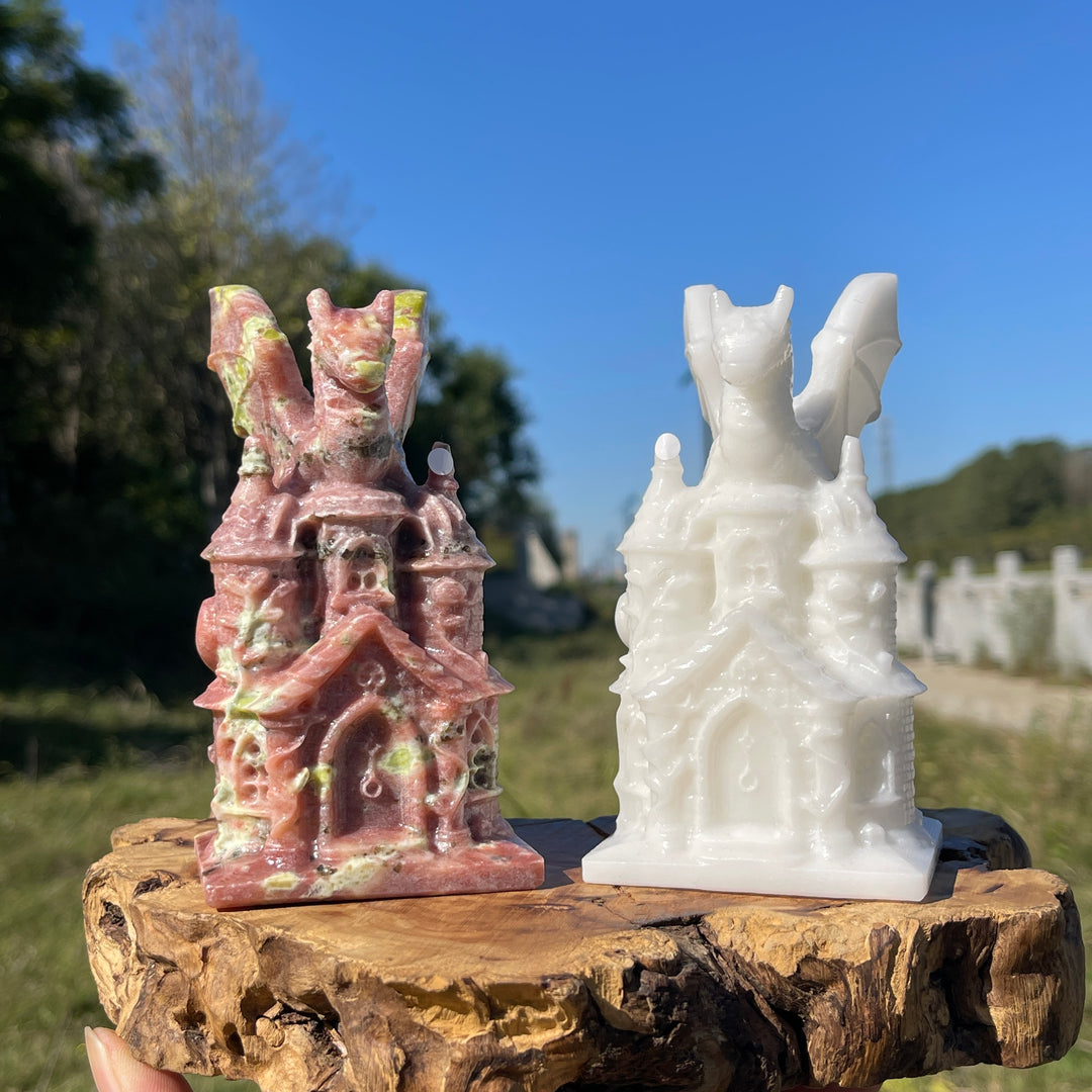 A Slightly Imperfect Natural Crystal Carving Dragon Castle
