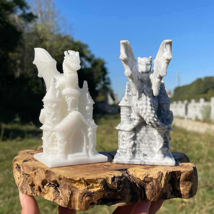 A Slightly Imperfect Natural Crystal Carving Dragon Castle