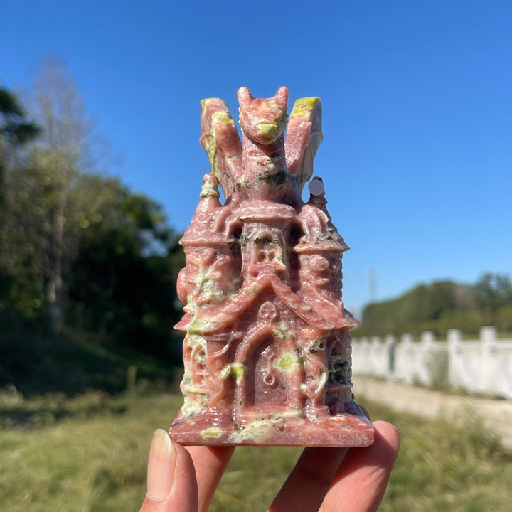 A Slightly Imperfect Natural Crystal Carving Dragon Castle