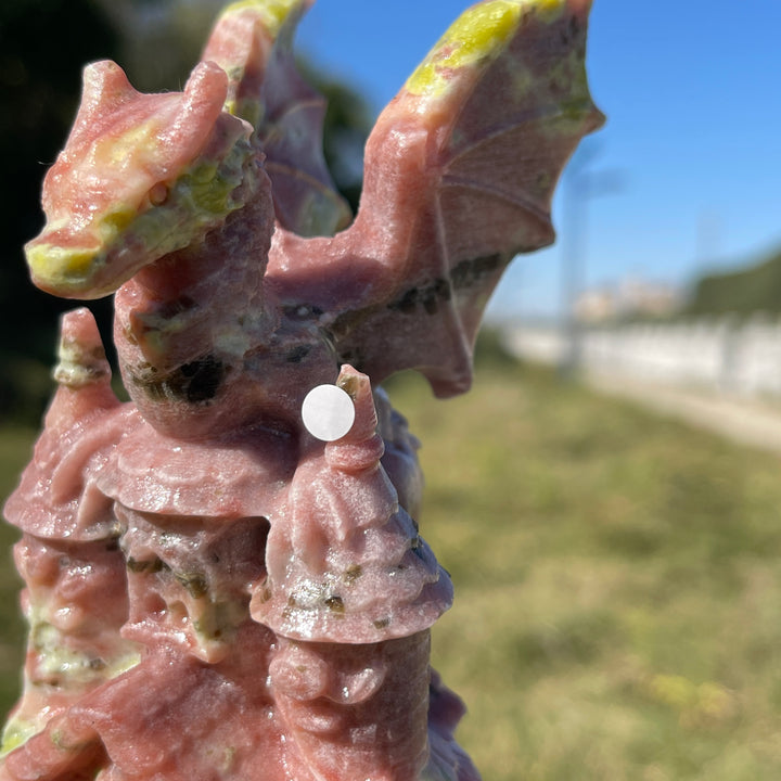A Slightly Imperfect Natural Crystal Carving Dragon Castle