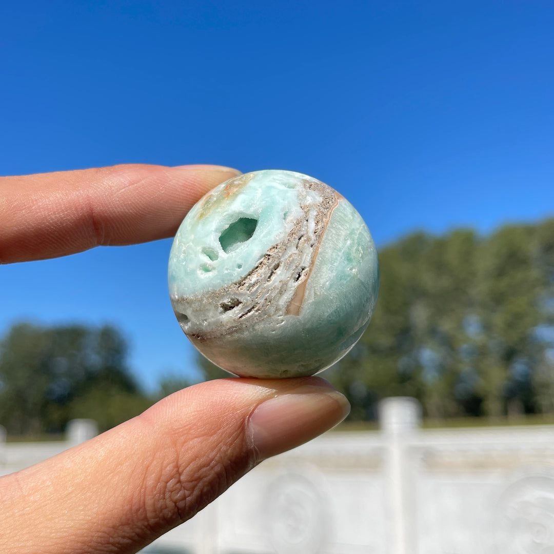 Natural Crystal Hemimorphite Sphere