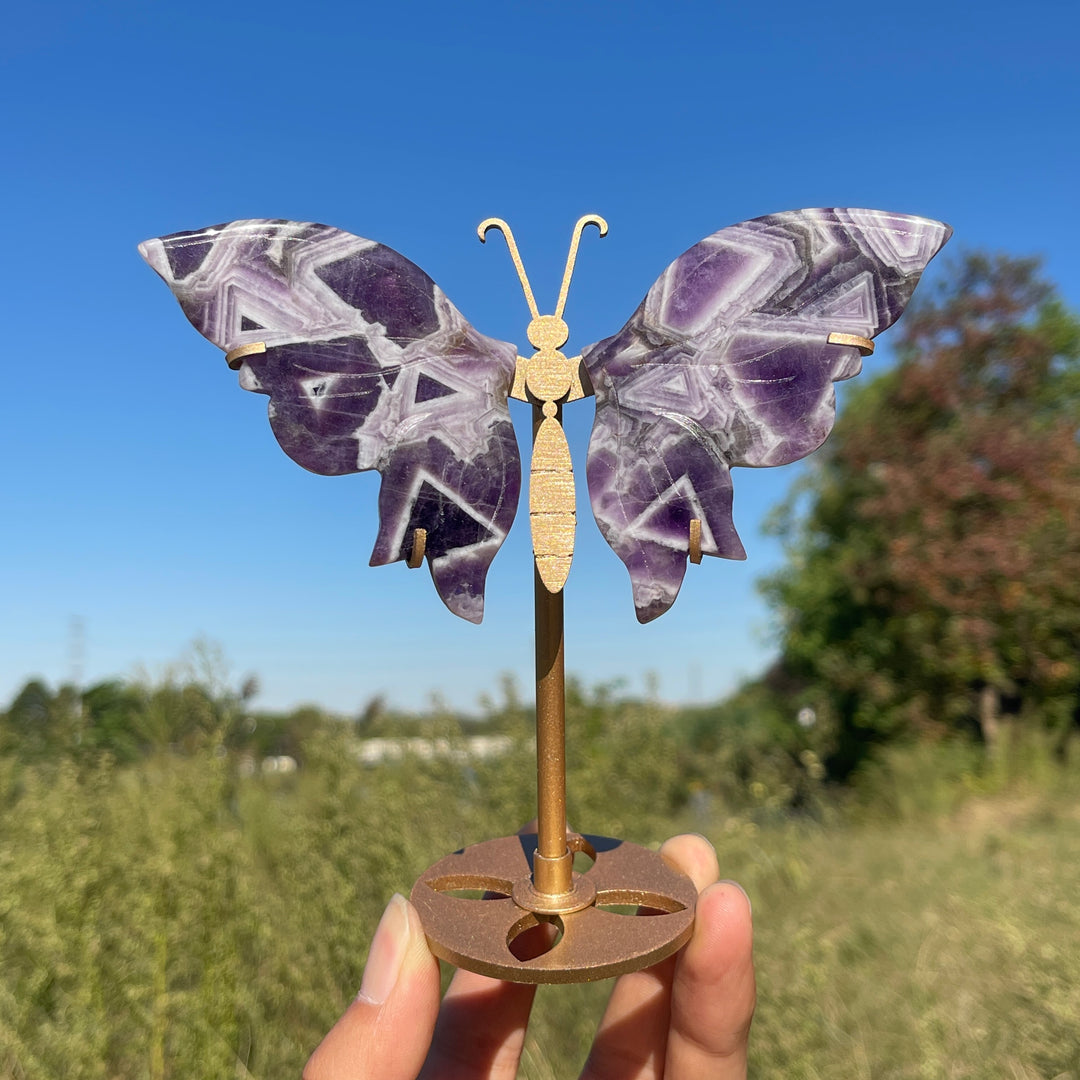 Unique,A Slightly Imperfect Natural Crystal Dream Amethyst Butterfly Wings