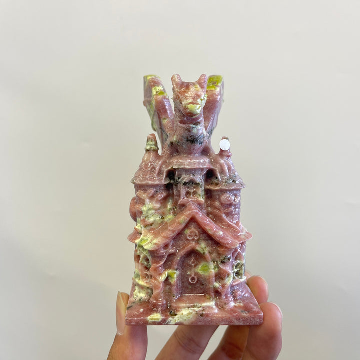 A Slightly Imperfect Natural Crystal Carving Dragon Castle