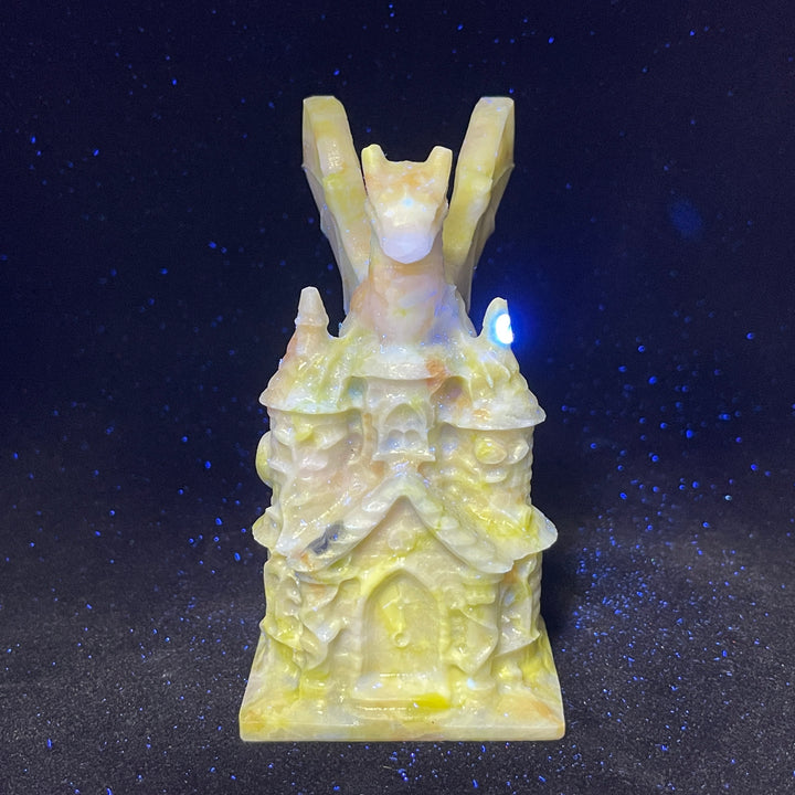 A Slightly Imperfect Natural Crystal Carving Dragon Castle