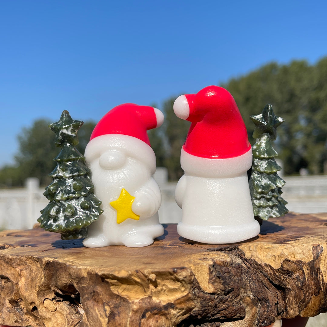 Natural Crystal Carving Christmas Tree With Santa Claus