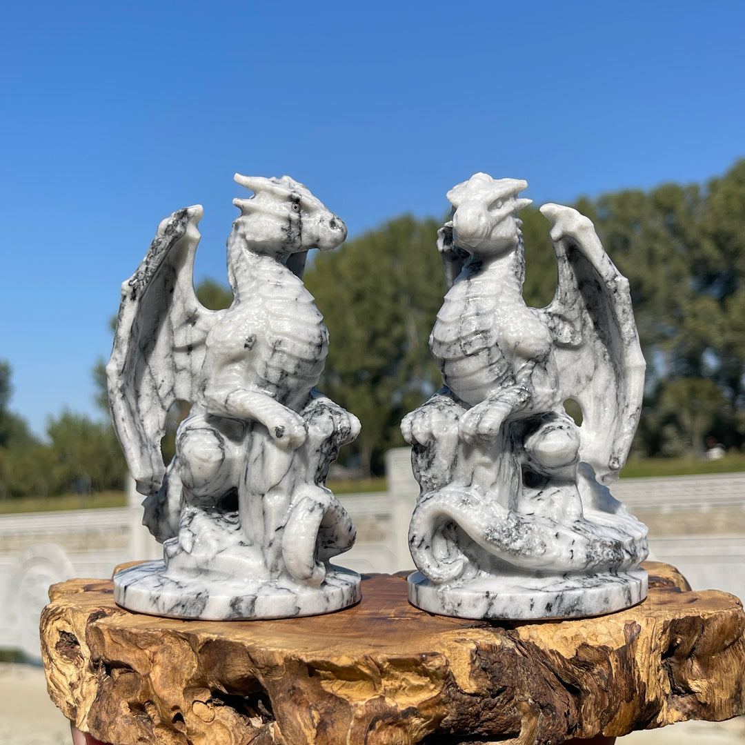 Natural Crystal Carving TaiJi Stone Flying Dragon