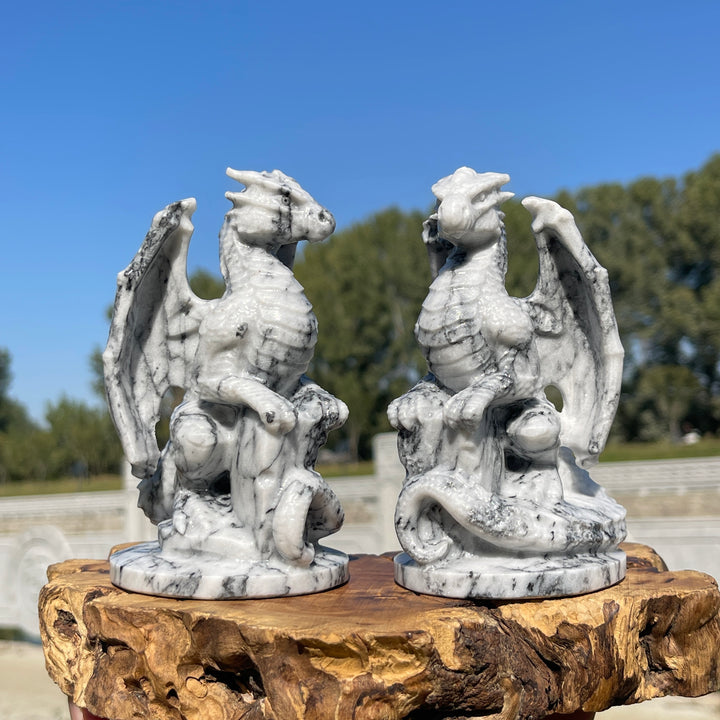 Natural Crystal Carving TaiJi Stone Flying Dragon
