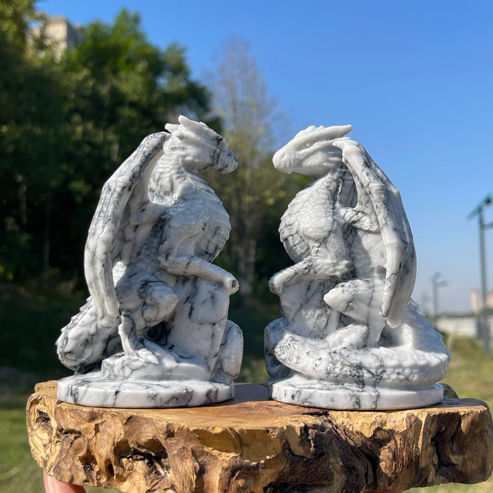 Natural Crystal Carving TaiJi Stone Flying Dragon