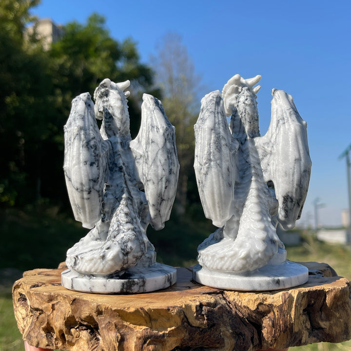 Natural Crystal Carving TaiJi Stone Flying Dragon