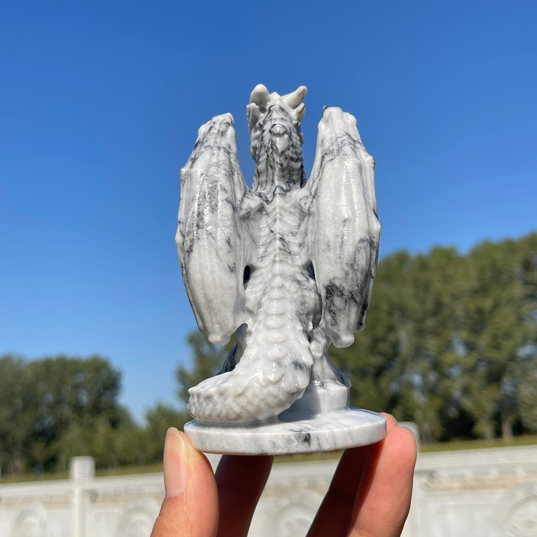 Natural Crystal Carving TaiJi Stone Flying Dragon