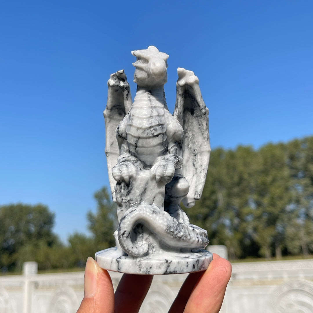 Natural Crystal Carving TaiJi Stone Flying Dragon