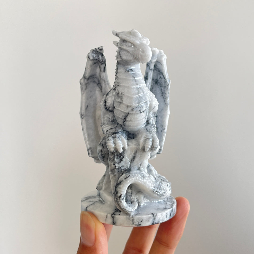 Natural Crystal Carving TaiJi Stone Flying Dragon