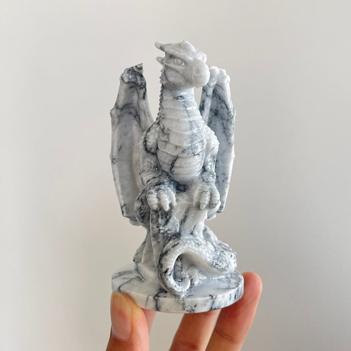 Natural Crystal Carving TaiJi Stone Flying Dragon