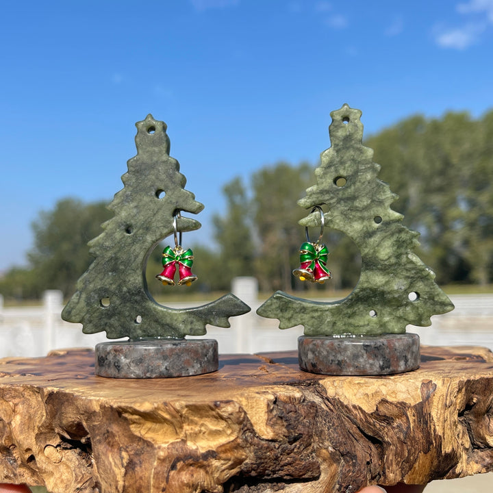Natural Crystal Serpentine Christmas Tree With Bell