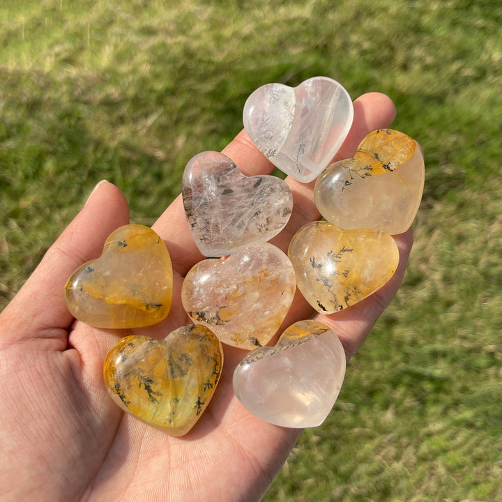 Natural Crystal Dendritic Quartz Heart