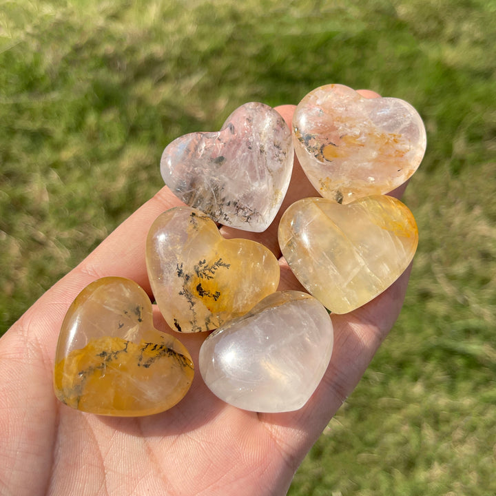 Natural Crystal Dendritic Quartz Heart