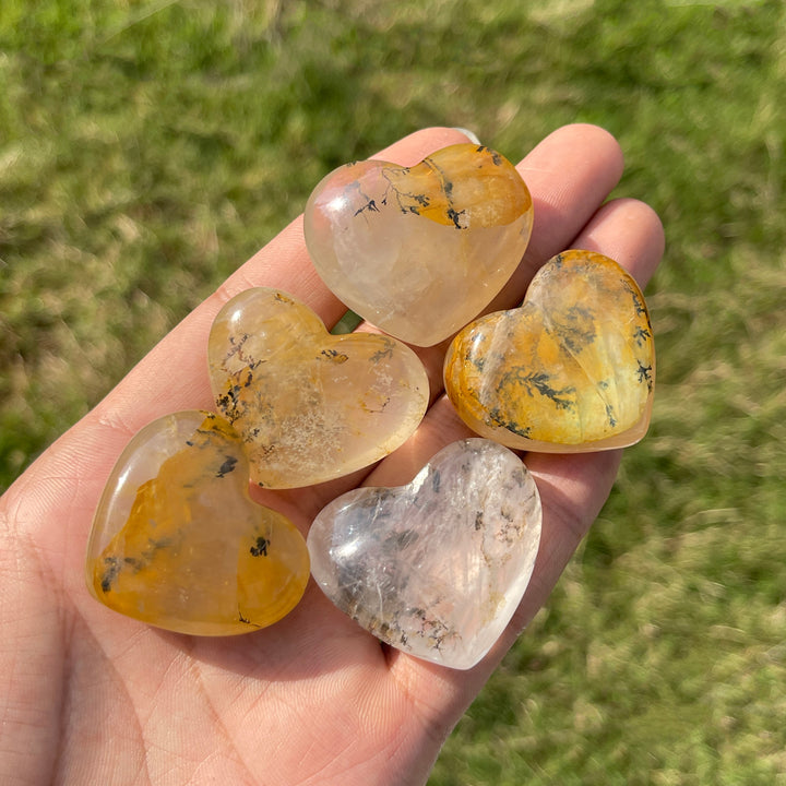 Natural Crystal Dendritic Quartz Heart