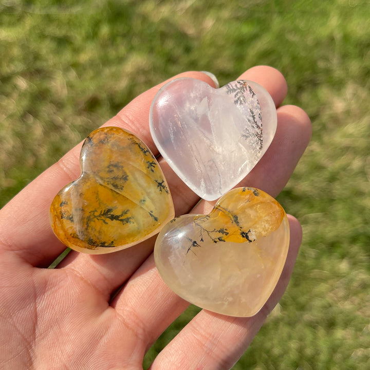 Natural Crystal Dendritic Quartz Heart