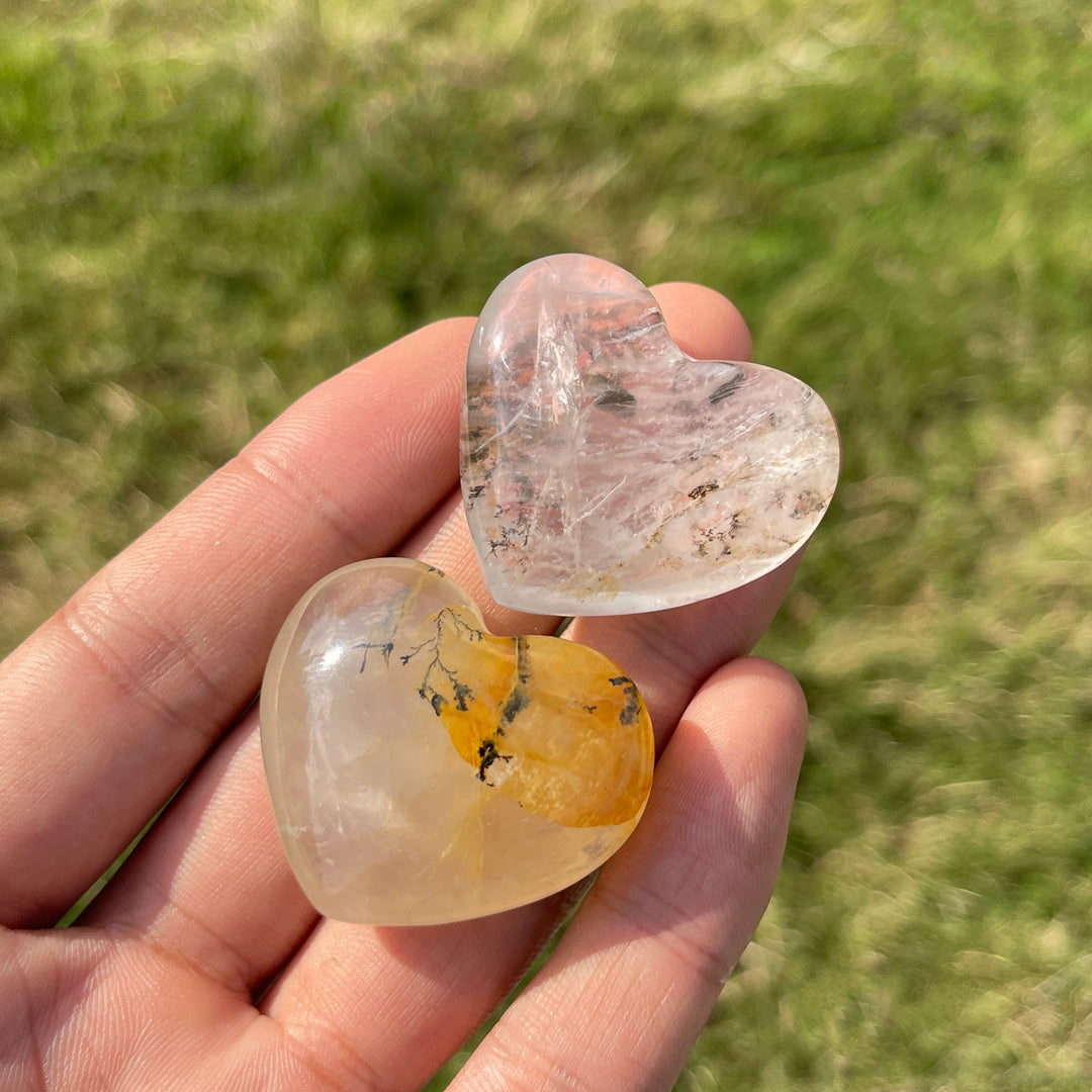 Natural Crystal Dendritic Quartz Heart