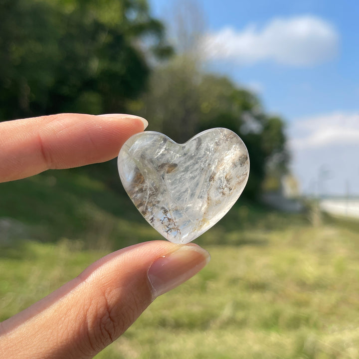 Natural Crystal Dendritic Quartz Heart