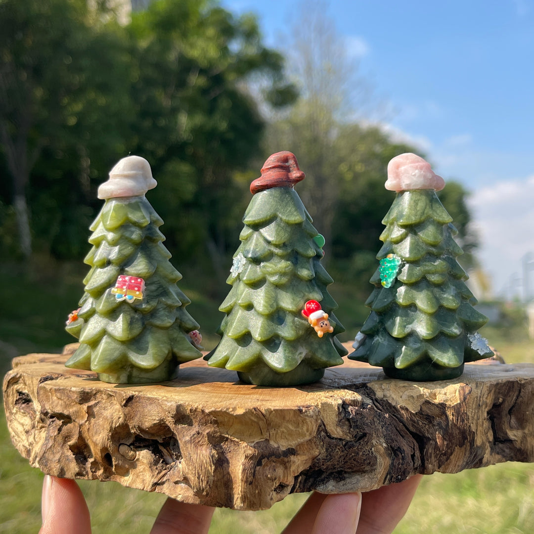 Natural Crystal Cute Hat Christmas Tree