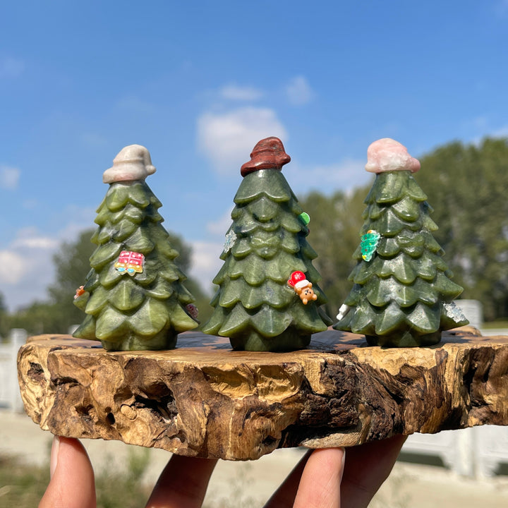Natural Crystal Cute Hat Christmas Tree