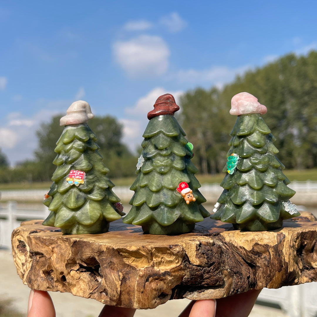 Natural Crystal Cute Hat Christmas Tree