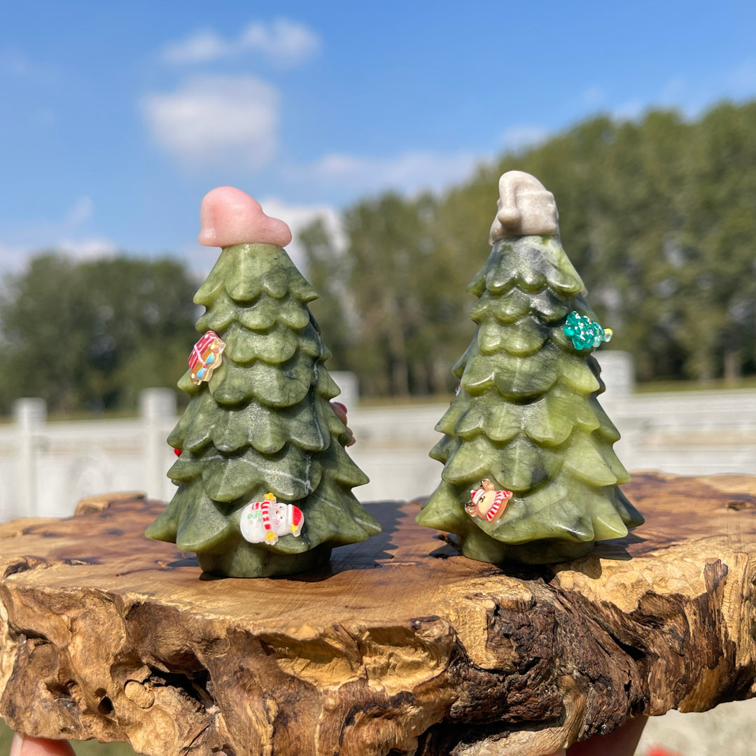 Natural Crystal Cute Hat Christmas Tree