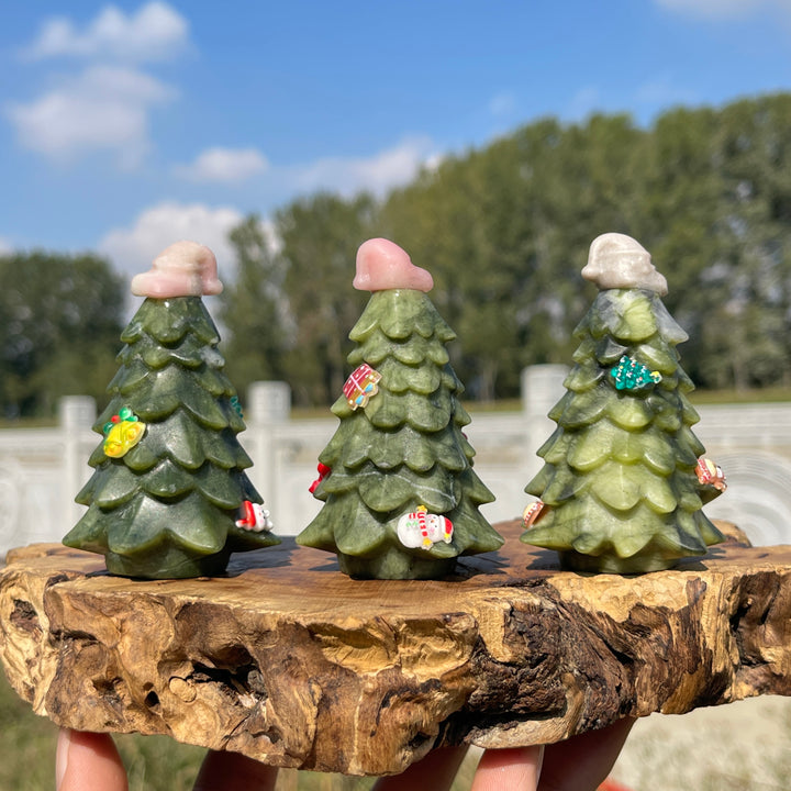 Natural Crystal Cute Hat Christmas Tree