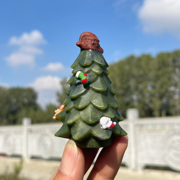 Natural Crystal Cute Hat Christmas Tree
