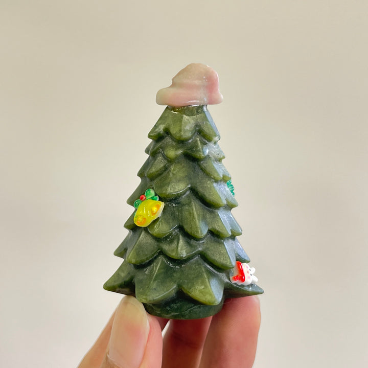 Natural Crystal Cute Hat Christmas Tree