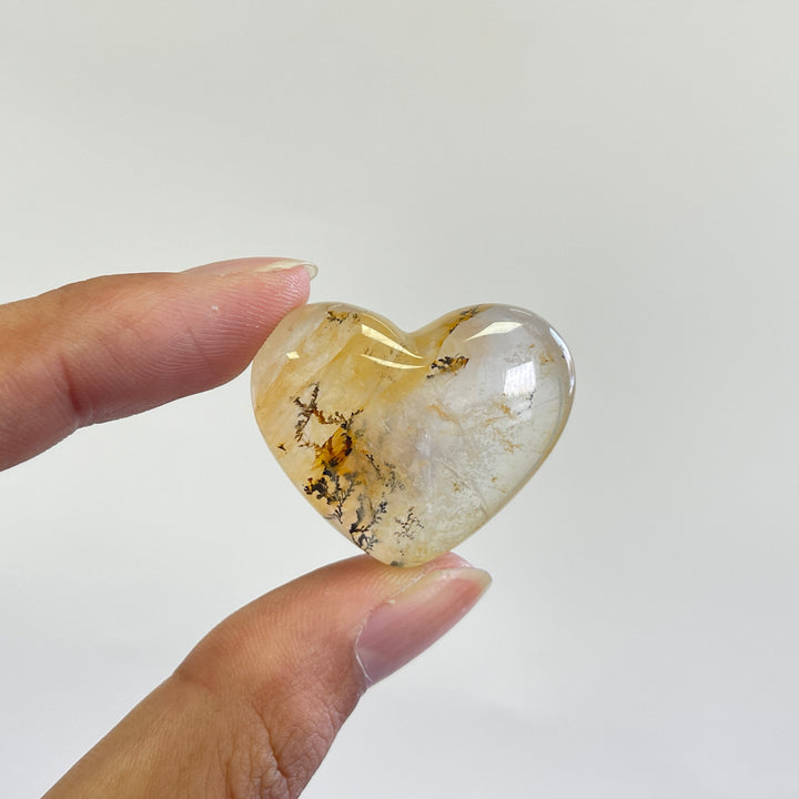 Natural Crystal Dendritic Quartz Heart