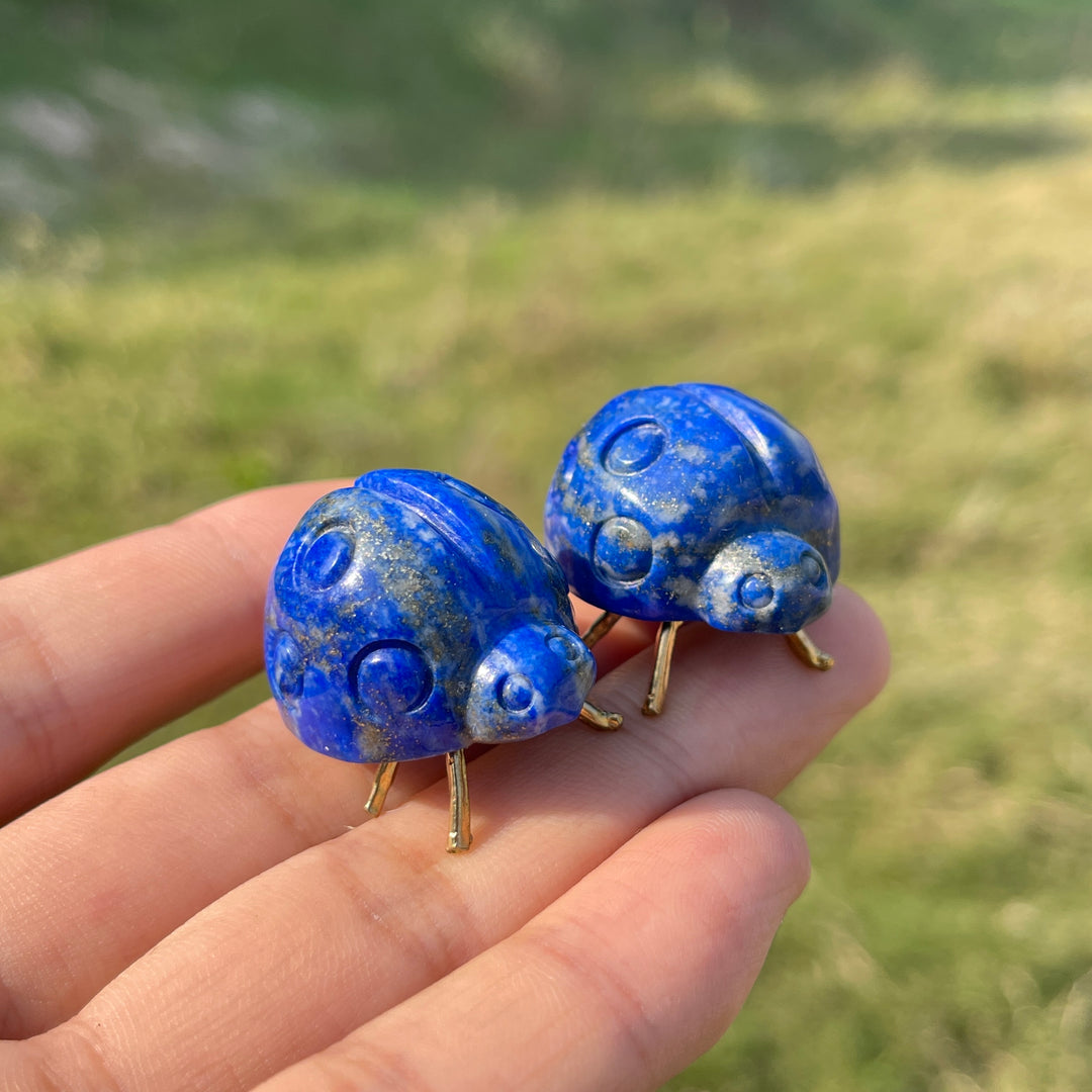 Natural Crystal Carving Ladybug