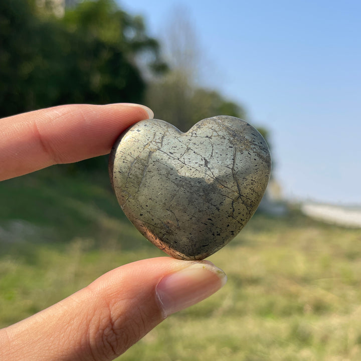 Natural Crystal Pyrite Heart