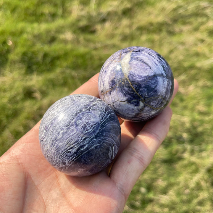 Natural Crystal Purple Silky Fluorite Sphere