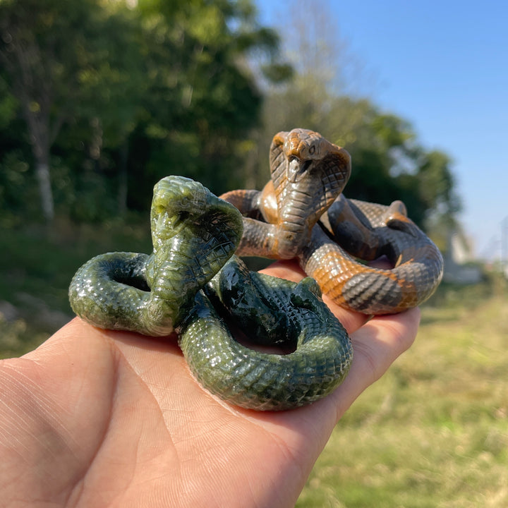 Natural Crystal Carving Cobra