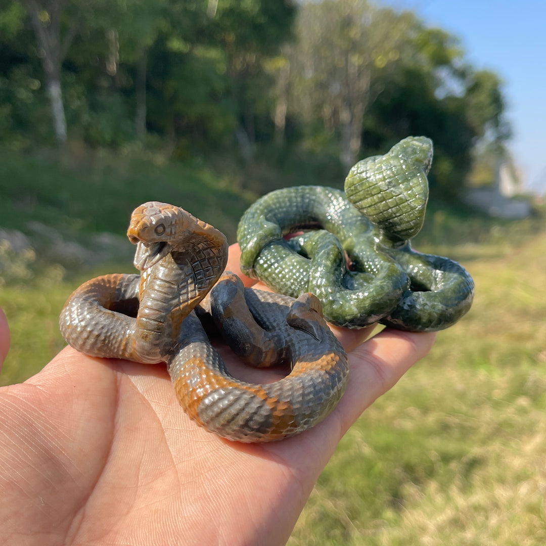 Natural Crystal Carving Cobra