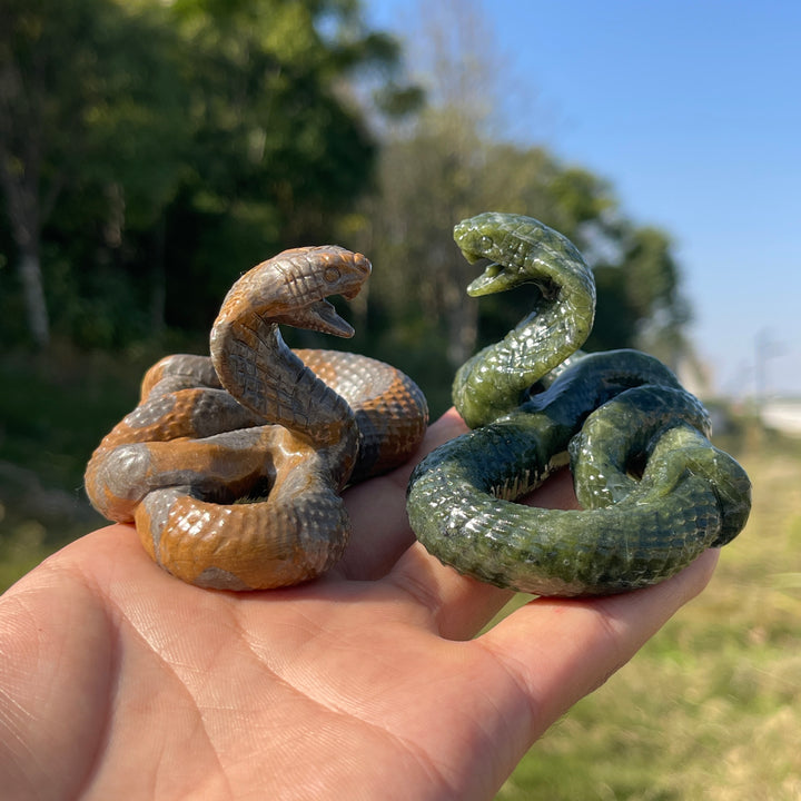 Natural Crystal Carving Cobra