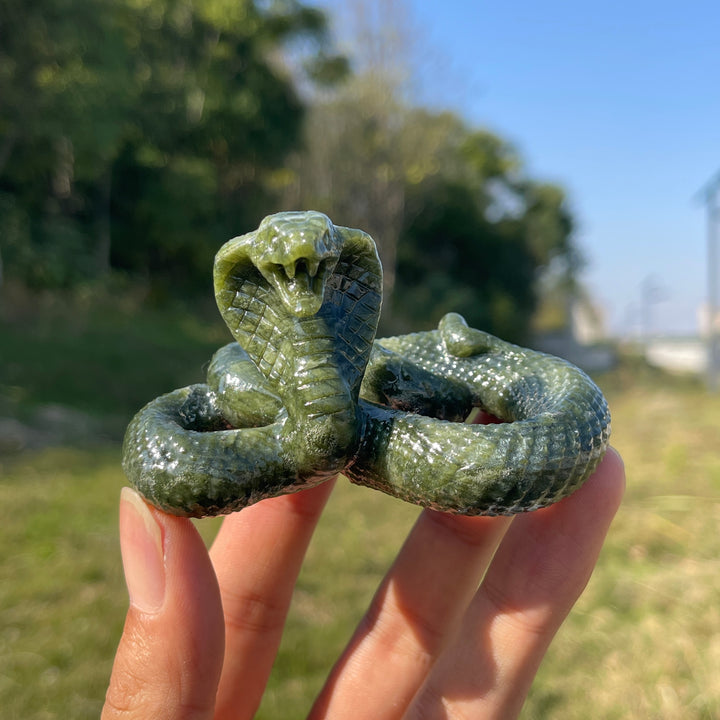 Natural Crystal Carving Cobra