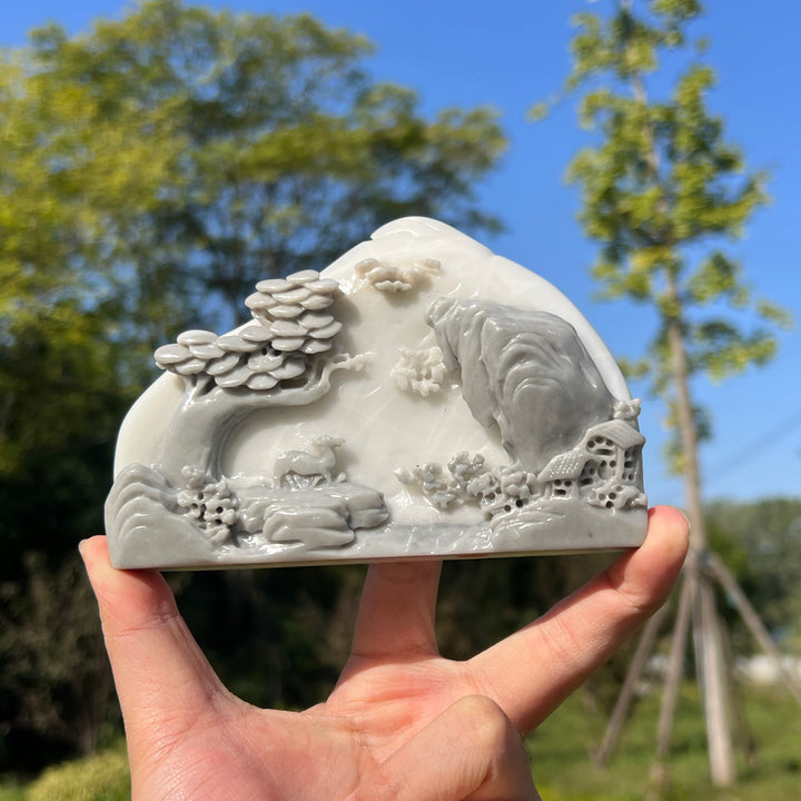 Unique,Natural Crystal TaiJi Stone Mountain Landscape